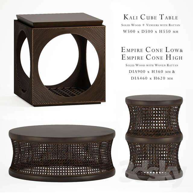Box Living Empire Cone and Kali Cube Table