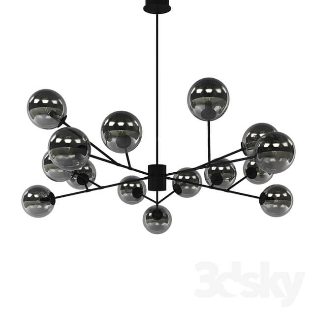 Beacon Lucci Decor Orion 15 Light Pendant in Black Smoke