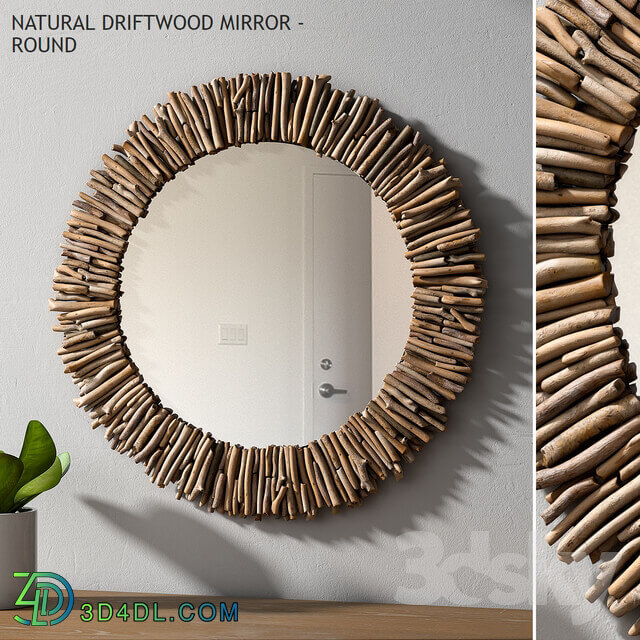 Pottery barn NATURAL DRIFTWOOD MIRROR ROUND