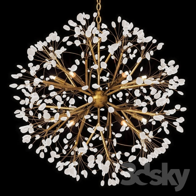 Spherical Twelve Light Quartz Chandelier