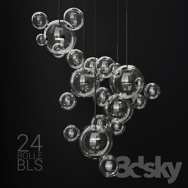 Giopato Coombes BOLLE 24 bubble Clear black Pendant light 3D Models