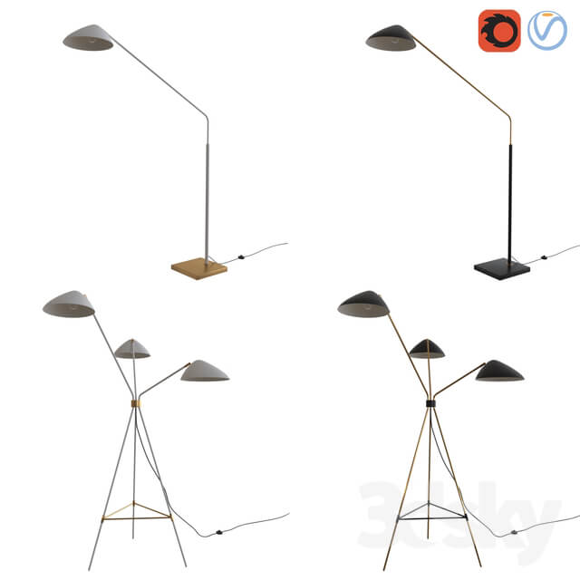 West Elm Mid Century Floor Lamps set