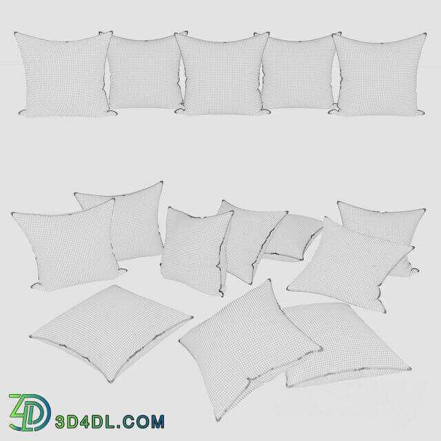 Decorative Pillows Gray and Green Set