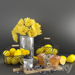 Decorative set with lemons 