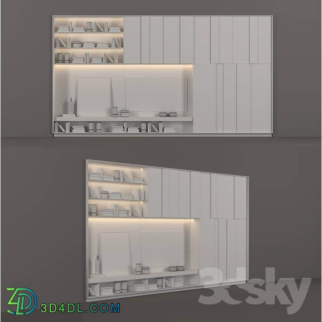 tv wall costume made wall for TV 3D Models
