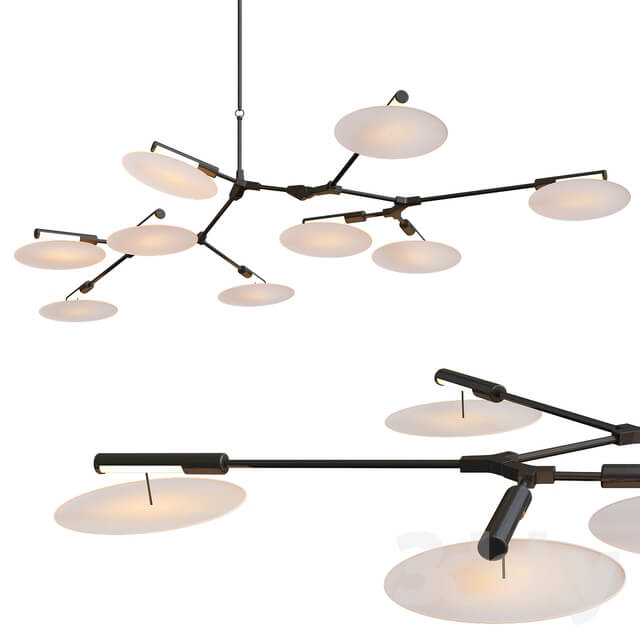 Branching Discs Black Chandelier 2 Pendant light 3D Models