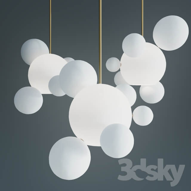 SUSPENSION LAMPS GIOPATO COOMBES BOLLE BLS 6 LAMP MILK