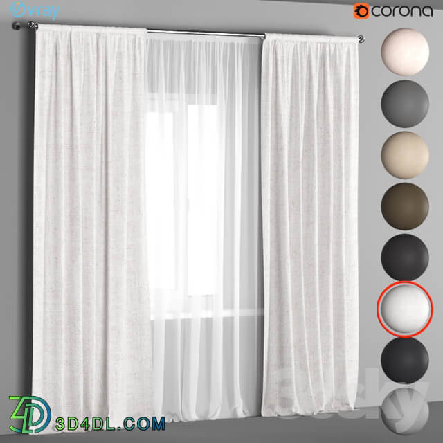 Linen curtains in 8 neutral colors with tulle.