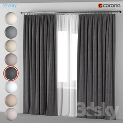 Curtains in 8 neutral colors with tulle. 