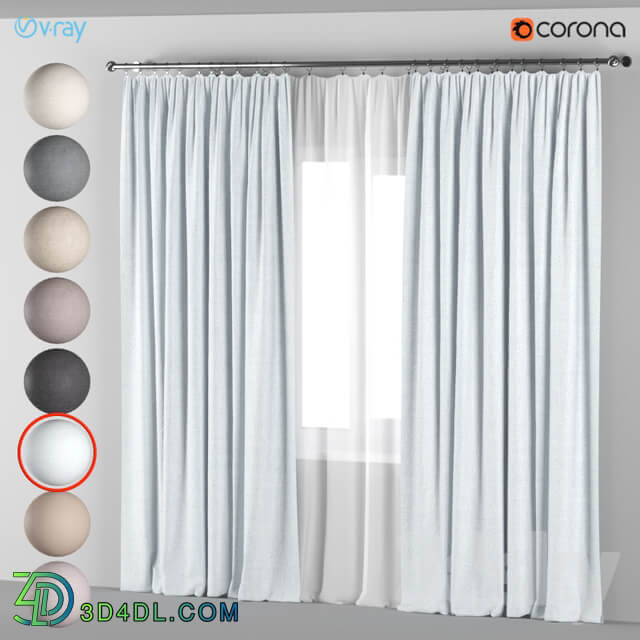 Curtains in 8 neutral colors with tulle.
