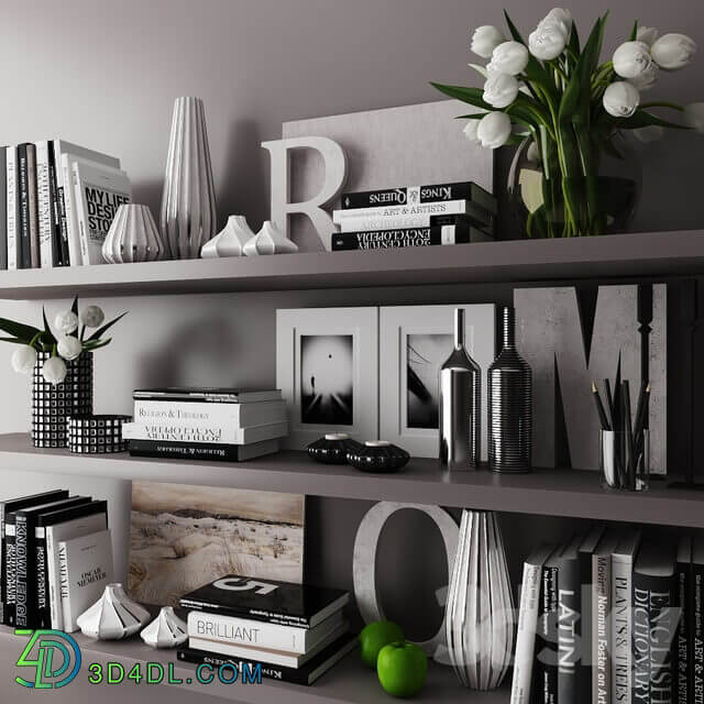 decorative set with books 03