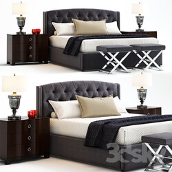 Bed Jordan Button Tufted Wing Bed 