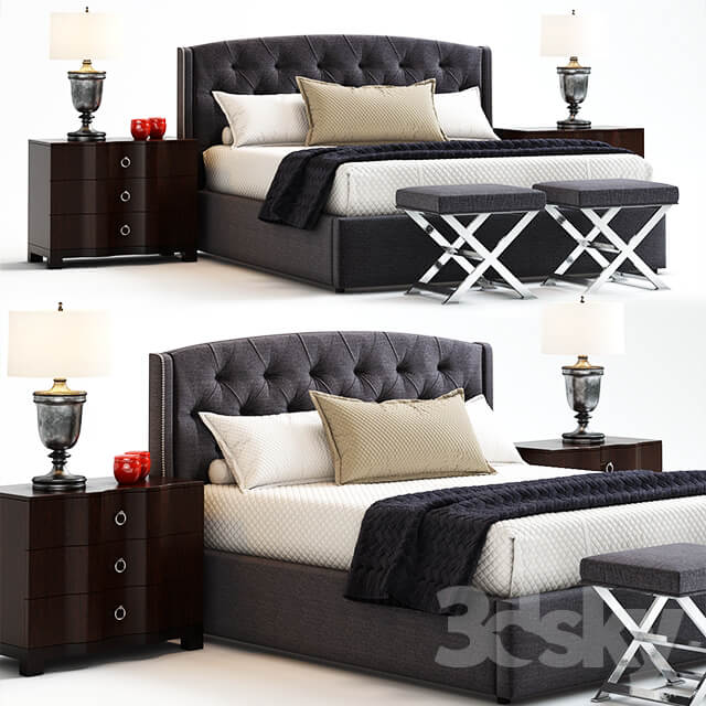 Bed Jordan Button Tufted Wing Bed