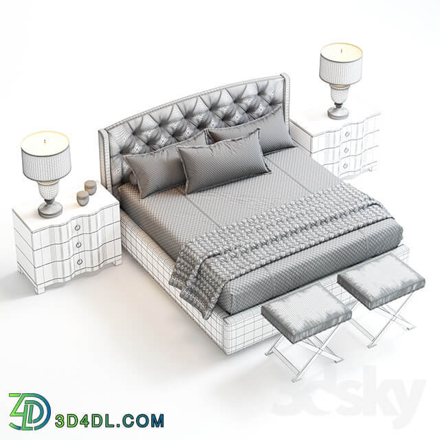 Bed Jordan Button Tufted Wing Bed