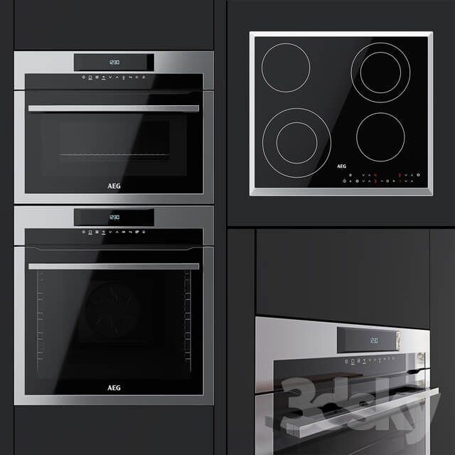 AEG an oven BPM742320M a compact oven KMM761000M and a hob HK563402XB