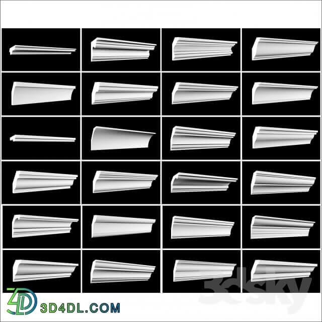 Collection of linear moldings and cornices company ARTTEK Gaudi . Part 1 144 pcs 