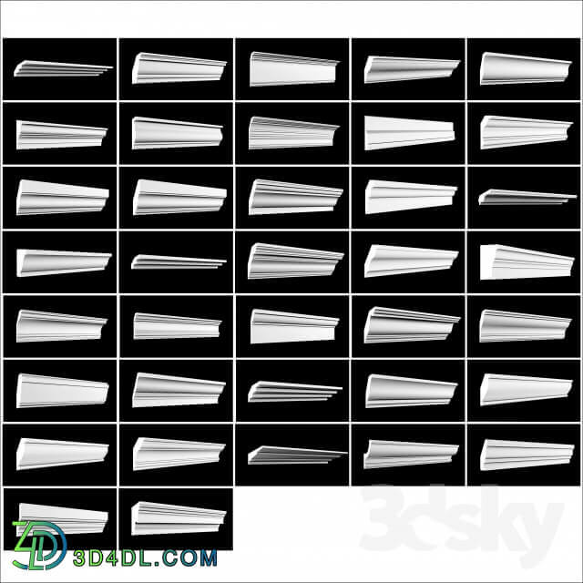 Collection of linear moldings and cornices company ARTTEK Gaudi . Part 3 117 pcs 