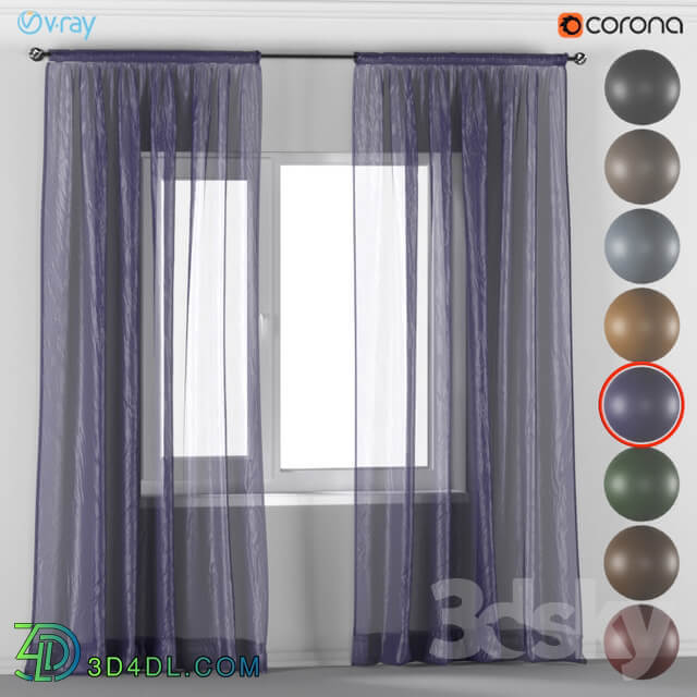 Curtains of tulle in 8 colors.
