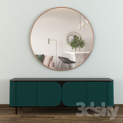 Sideboard Chest of drawer Modern Console Table With Mirror 