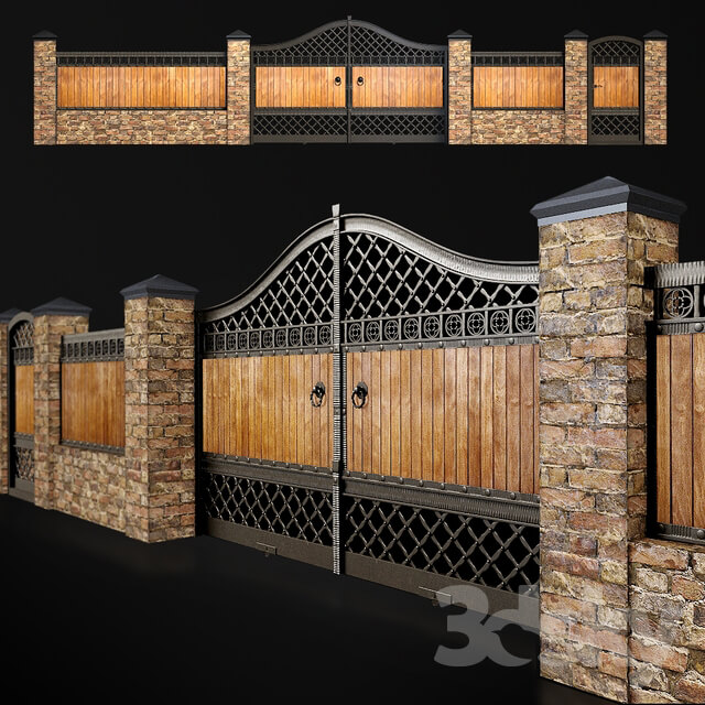Other architectural elements Fence with gate and wicket 3