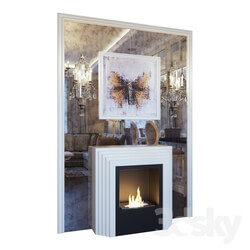 Karla 39 s fireplace Feiss Gianna FE GIANNA3W sconce picture and mirror panel 