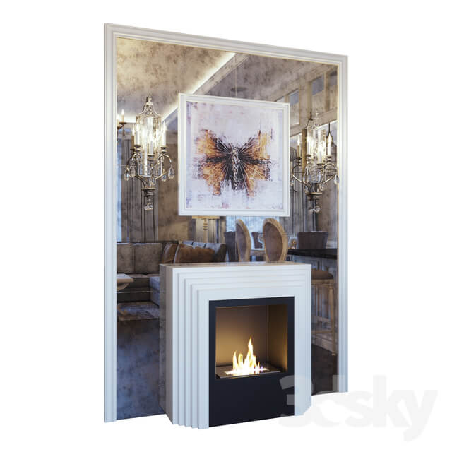 Karla 39 s fireplace Feiss Gianna FE GIANNA3W sconce picture and mirror panel
