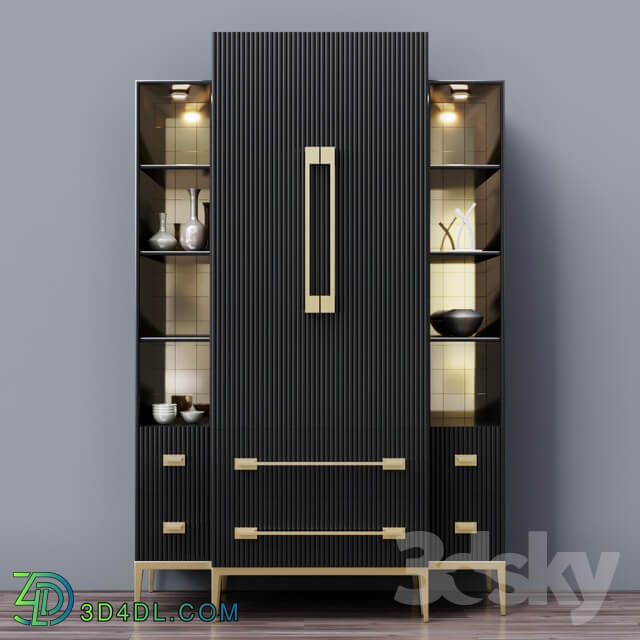 Wardrobe Display cabinets Ebony Satin Tall Cabinet