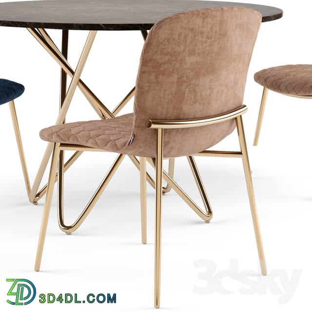 Table Chair Love chair and Stellar table Calligaris