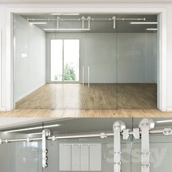 Glass partition with sliding doors 4 