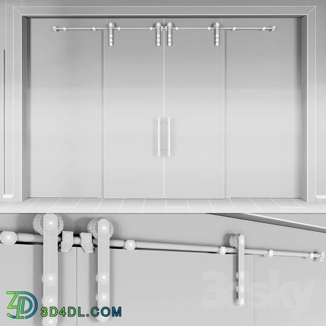 Glass partition with sliding doors 4