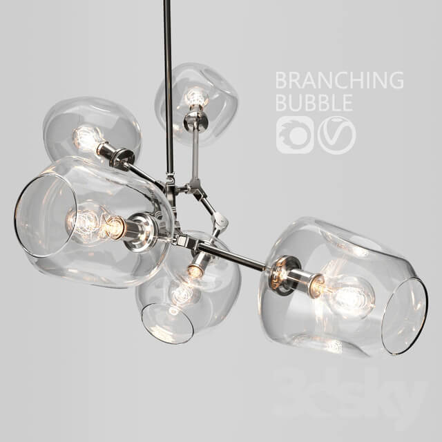 Chandelier Branching bubble 5 lamps