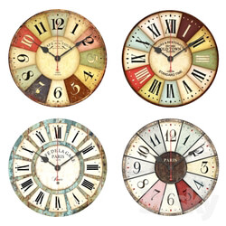 Vintage Wall Clock Watches Clocks 3D Models 