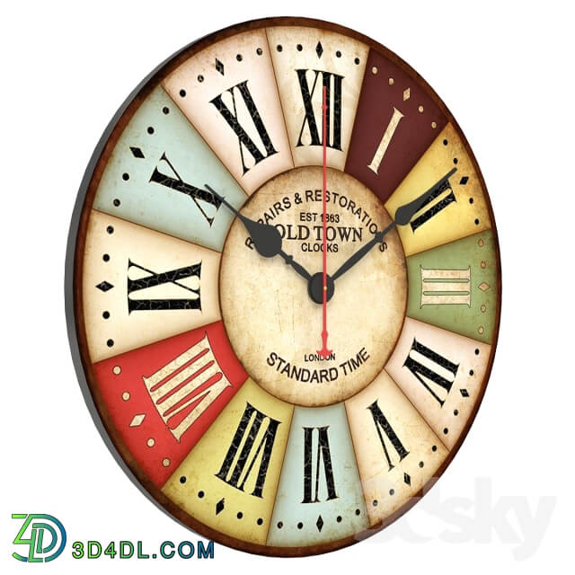 Vintage Wall Clock Watches Clocks 3D Models