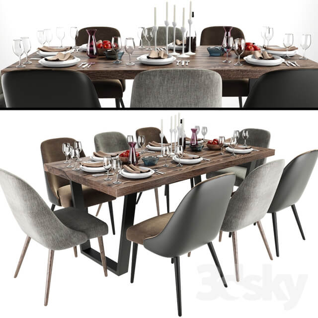 Table Chair Zuma Pumice Accent Chair Dining Set