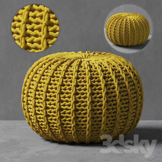 Knitted pouf