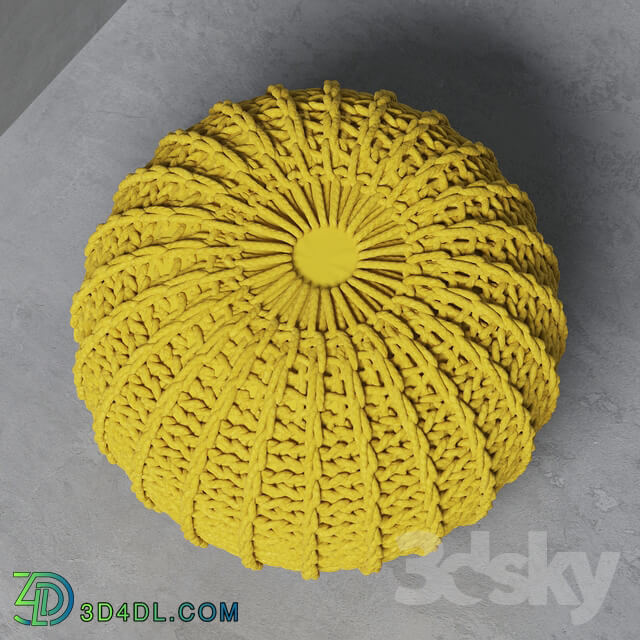 Knitted pouf