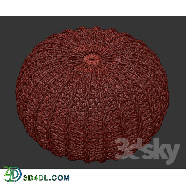 Knitted pouf