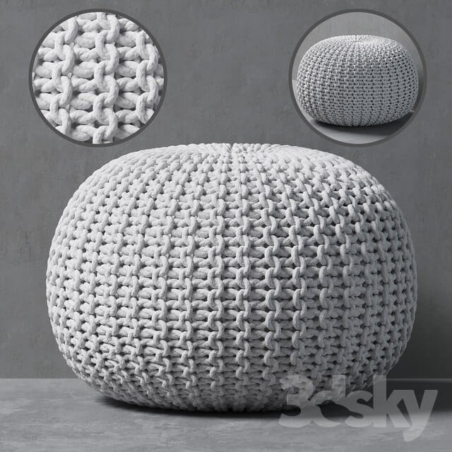 Knitted pouf