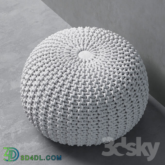 Knitted pouf