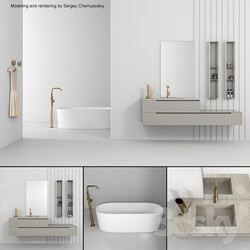 Bathroom furniture set Gold 2 