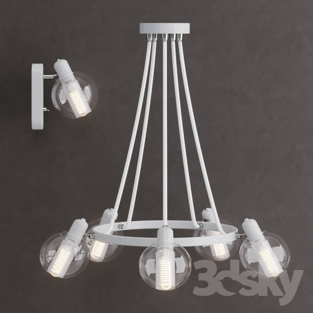 Suspended chandelier 3648 5 Lumion RITA and Sconce 3648 1W Lumion RITA