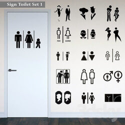 Other decorative objects Sign Toilet Set 1 