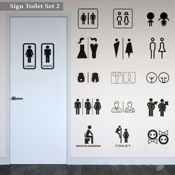 Other decorative objects Sign Toilet Set 2 