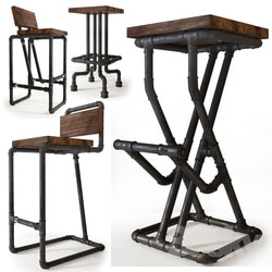 Bar stools from pipes. Uloft. 