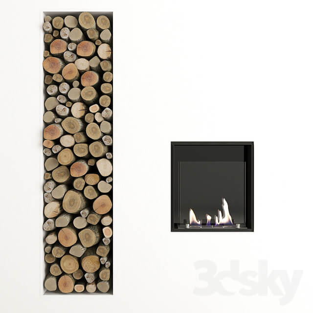 Fireplace and decor by Antonio Lupi