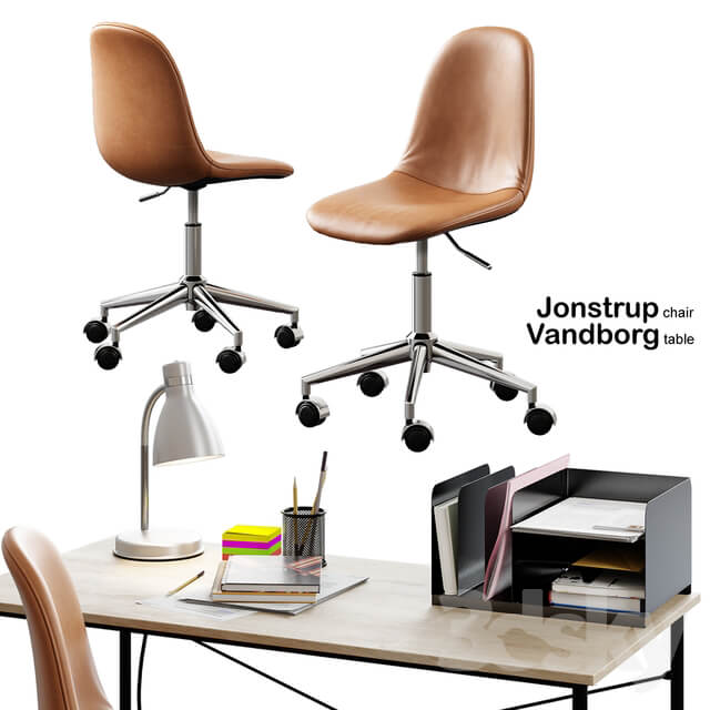 Jysk Jonstrup Chair Vandborg Table Office furniture 3D Models