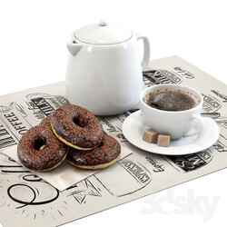 Coffee shop Donuts set 01 
