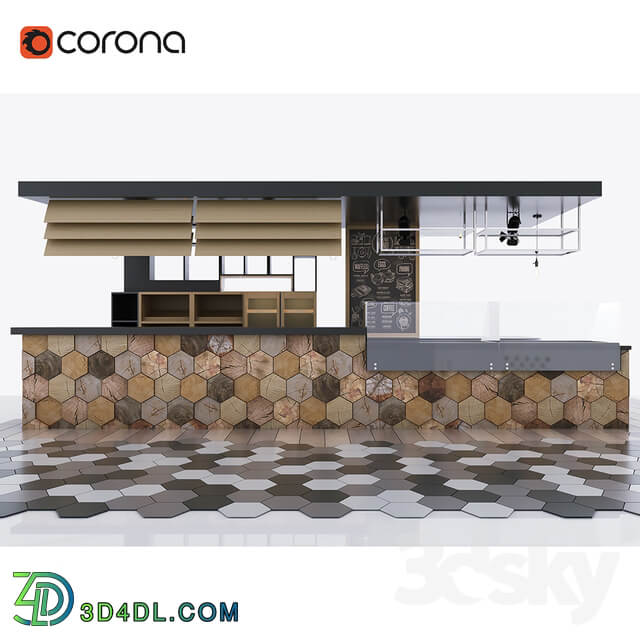 Bar counter for cafes and eateries