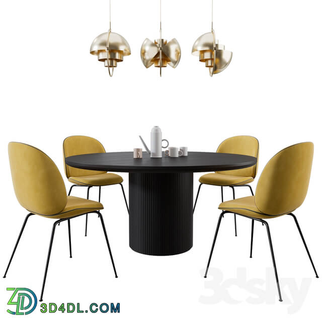 Table Chair Gubi Dinning Set