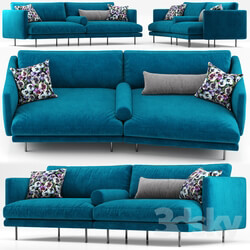 Mies two seater sofa blue Calligaris 